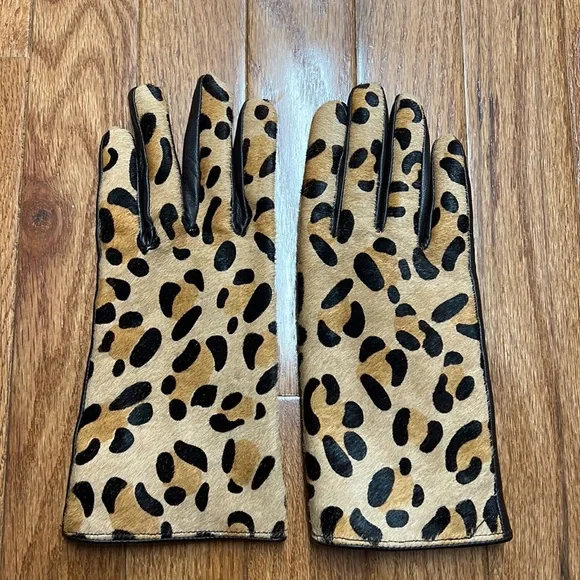 NWOB Calf hair and leather gloves, M - Picture 2 of 5